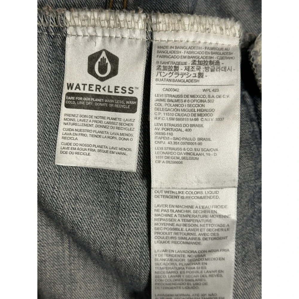 Levi's 72334 Water Less Denim Trucker Jacket Men's XL Blue Button Jean Coat
